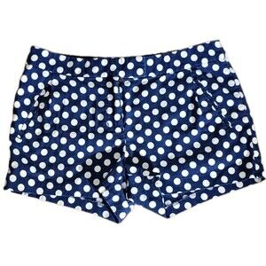 J.CREW preppy polka dot navy cotton shorts sz 6
